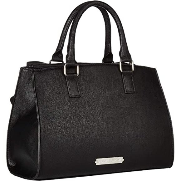 Betsey Johnson Studded Bow Satchel Bag Black Bow Studs + Keychain BB18265 NEW - Picture 3 of 14